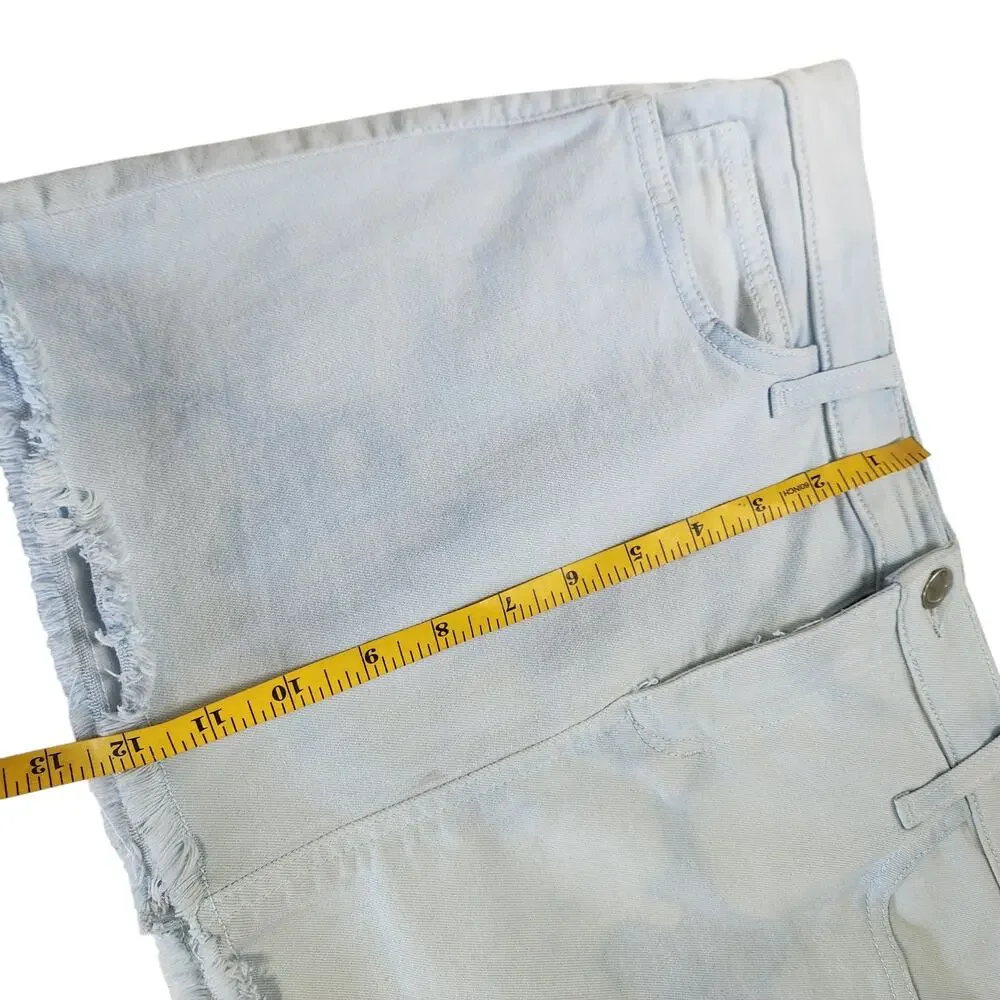 Joes Jeans Womens Micro Mini Denim Skirt Size 28‎ Cloud Blue Tie Dye Fringe Hem